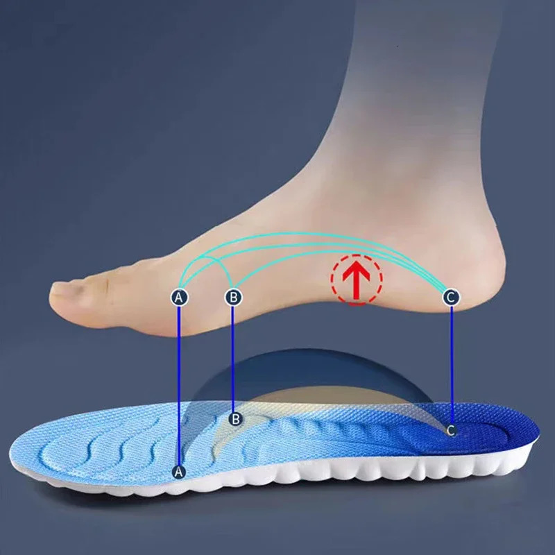 4D Super Thick Memory Foam Insoles Breathable Mesh Sweat Absorption Shoe Pads Sports Running for Shoes PU Sole Orthopedic Insole 241016