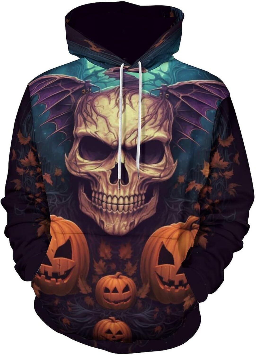 Hoodie for Mens Womens Mens Vintage Skull Hoodie 3D Printed Pumpkin Lantern Pattern Halloween Sweatshirt Hoodie Graphic Fashion Trends
