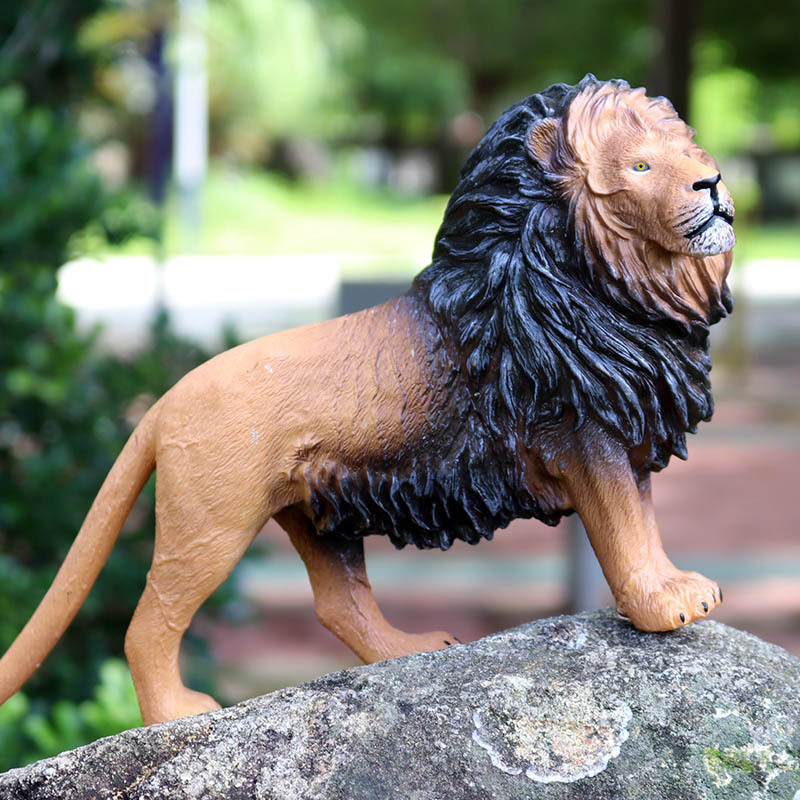 Education-Focused Static Lion Toy - Large Soft Rubber and Cotton Filled Lion Decoration
