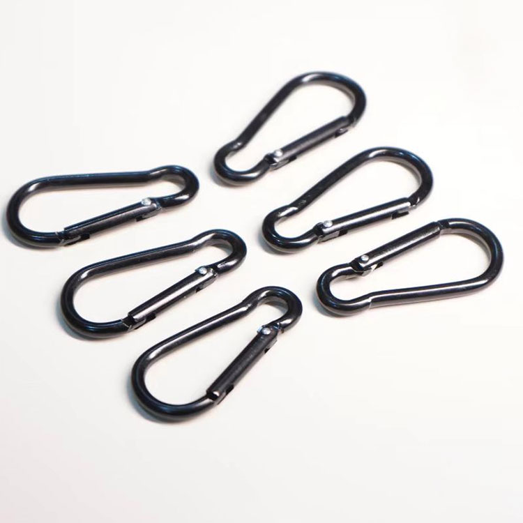 Outdoor Use Hexagon-Shaped Full Black Aluminum Carabiner - Ideal for Hydration Carriers & Packs