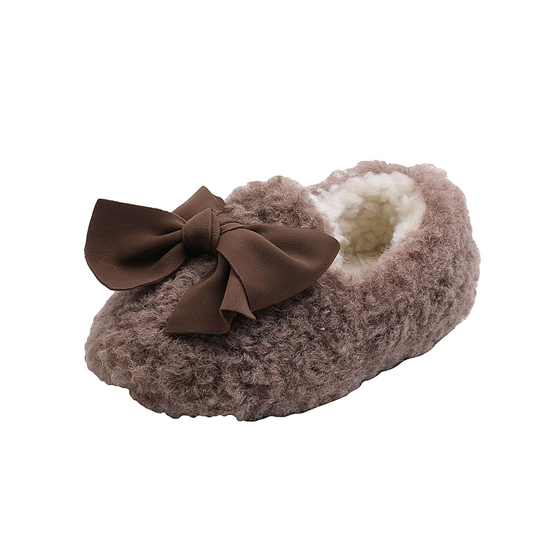 Girls Winter Shoes Big Bow Cute Tie Baby Toddler Casual Shoes Cutefeet Children Slip-on Flats Kid Cotton-padded Warm Fur Enfant Princess Shoes Sizes 2