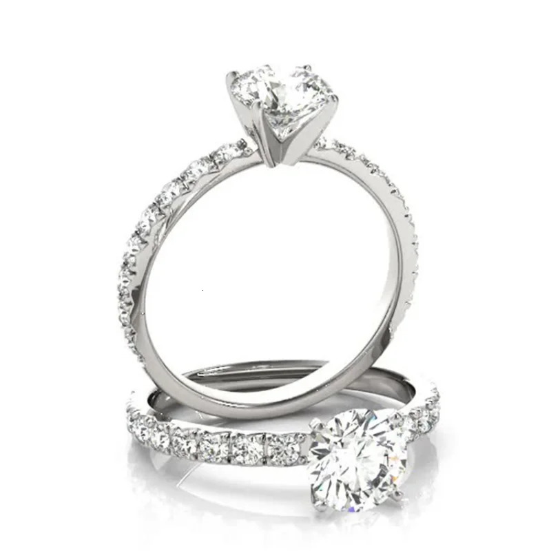925 sterling silver womens wedding ring D color 1- silica diamond engagement band card fashion jewelry 241007