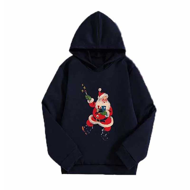 Interesting Santa Claus cartoon printed hoodie mens casual hoodie super large hoodie street clothing zipper unisex clothing Y241016