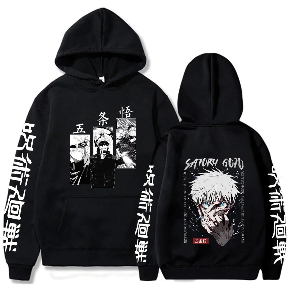 Anime Print Sweatshirts Jujutsu Kaisen Mens Hoodie Harajuku Autumn Winter Streetwear Clothe Yuji Itadori Plus Size 241011