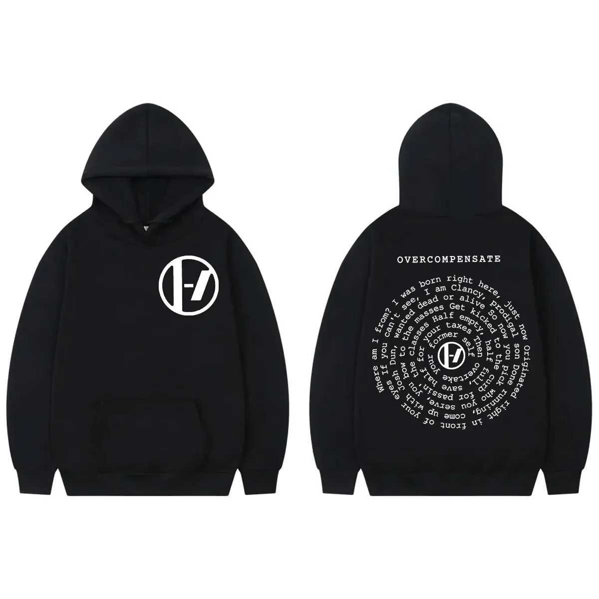 Twenty One Pilots double-sided printed hooded sweatshirt fashionable and casual oversized pull-out mens and womens casual long Sleve Flce sweatshirt C