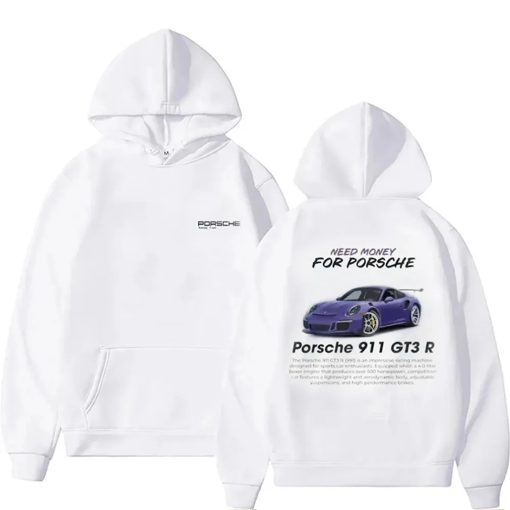 n Casual Cotton Classic Fashion Car Letter Hoodies Aesthetic GT3RS Tops Pullover Sweatshirt Oversized 911 Unisex 241011