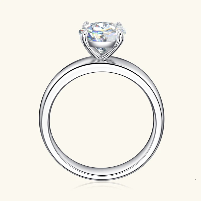 100% genuine 925 sterling silver 2- silica wedding engagement ring womens card commitment ring jewelry GRA certification 241007