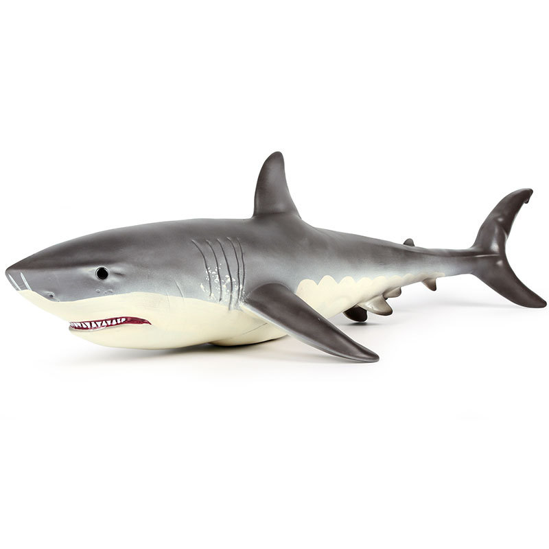 Super Large Soft Rubber Filled Cotton Great White Shark Model - Simulated Marine Animal for Kids