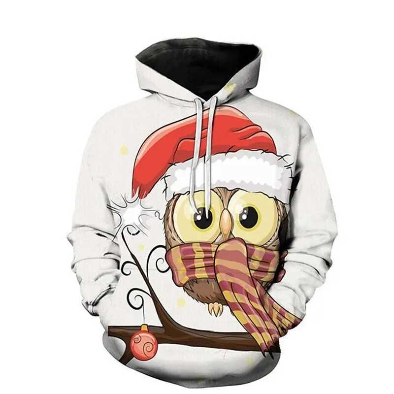 Christmas Mens Funny Sweatshirt Unisex 3D Printed Winter Snowman Santa Claus Printed Hoodie Harajuku Fashion Pullover Y241016
