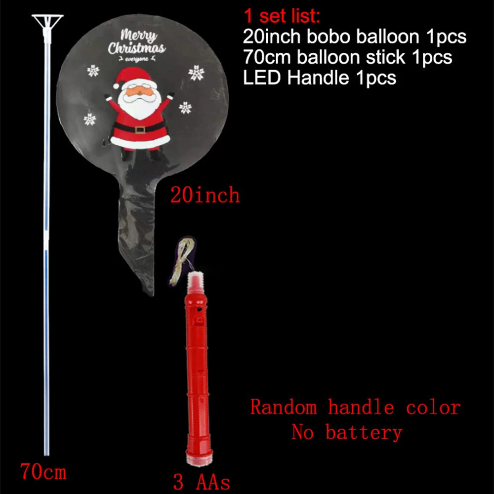 5-30pcs LED Bobo Balloons Santa Claus Transparent LED Light Up Balloons Glow Bubble Balloons Year Christmas Party Decoration 241016
