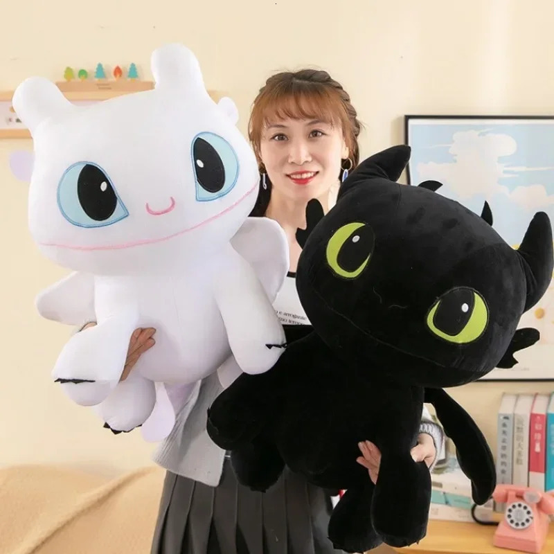 Big Toothless Dragon Body Pillow Cute Cartoon Dragon Plush Toy Soft Decoration Throwing Pillow Pad Anime Filling Doll Decoration 241016