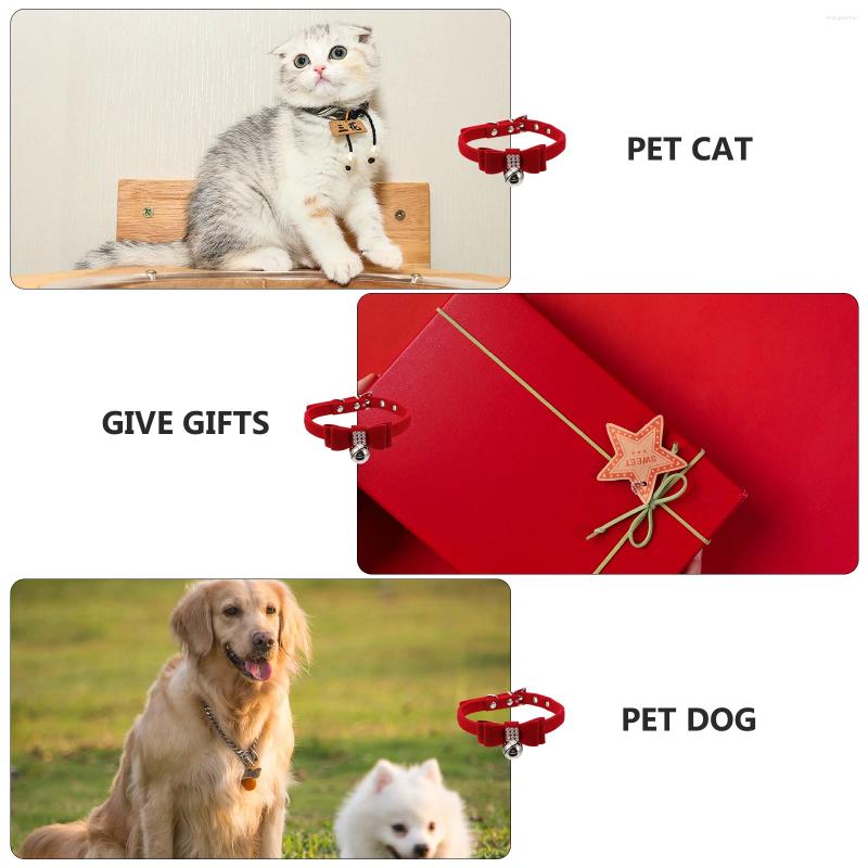 Dog Collars Pet Collar Bell Puppy Rhie Bow Tie Rhies Cat With Veet Fabric Kitten