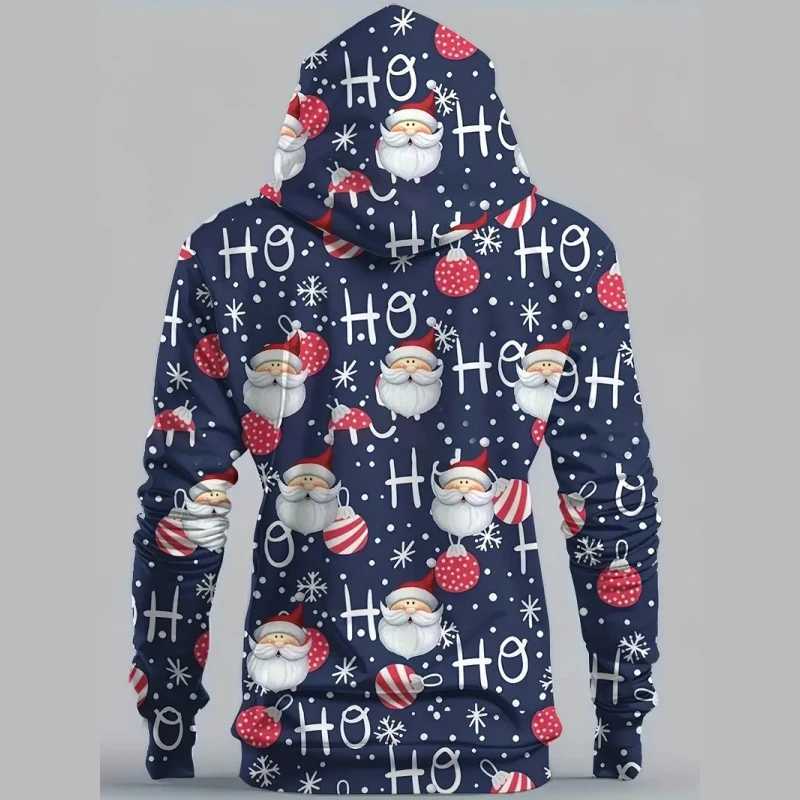 Interesting Santa Claus graphic hoodie fashionable autumn long sleeved mens 3D printed Christmas hoodie casual streetwear womens sportswear Y241016