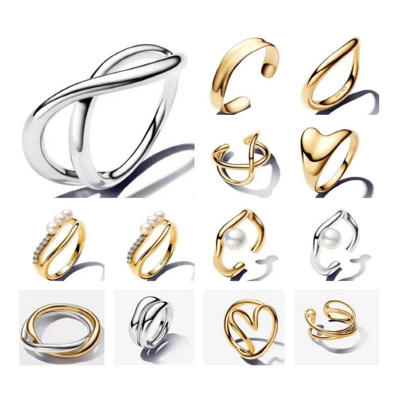 New Arrival Luxury Authentic Diamond Pearl Rings Women 18K Gold Filled S925 Sterling Silver Brand Designer Christmas Wedding Birthday Gifts Jewelry R062