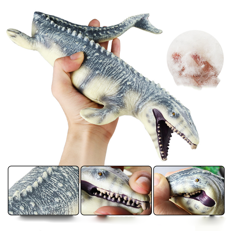 Children's Toy Soft Plastic Ocean Crocodile Dragon Animal Model - Black Brown