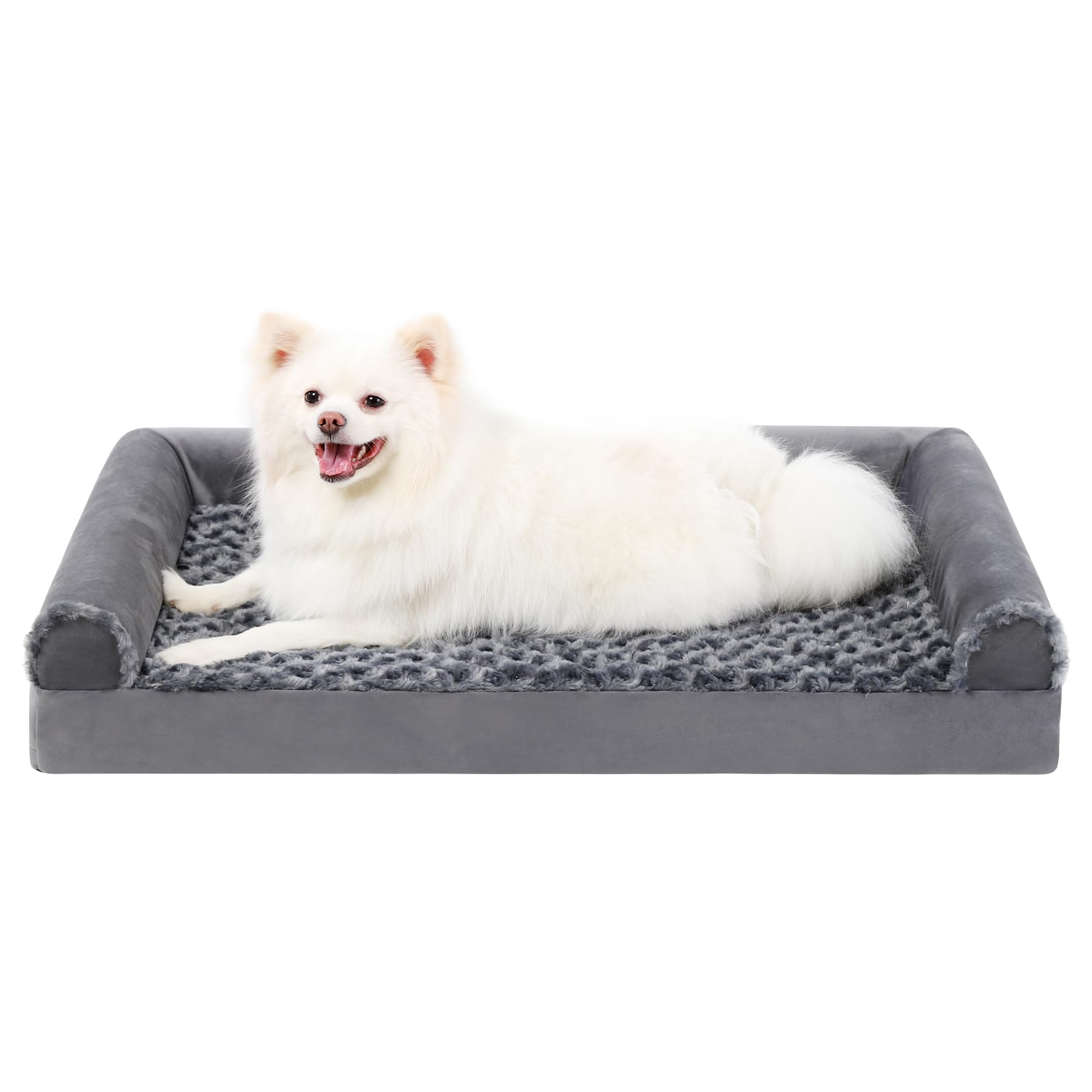 Cross border detachable washable U-shaped pet sofa, rose velvet dog bed sponge, autumn and winter dog mat, medium and large dog warm dog bed
