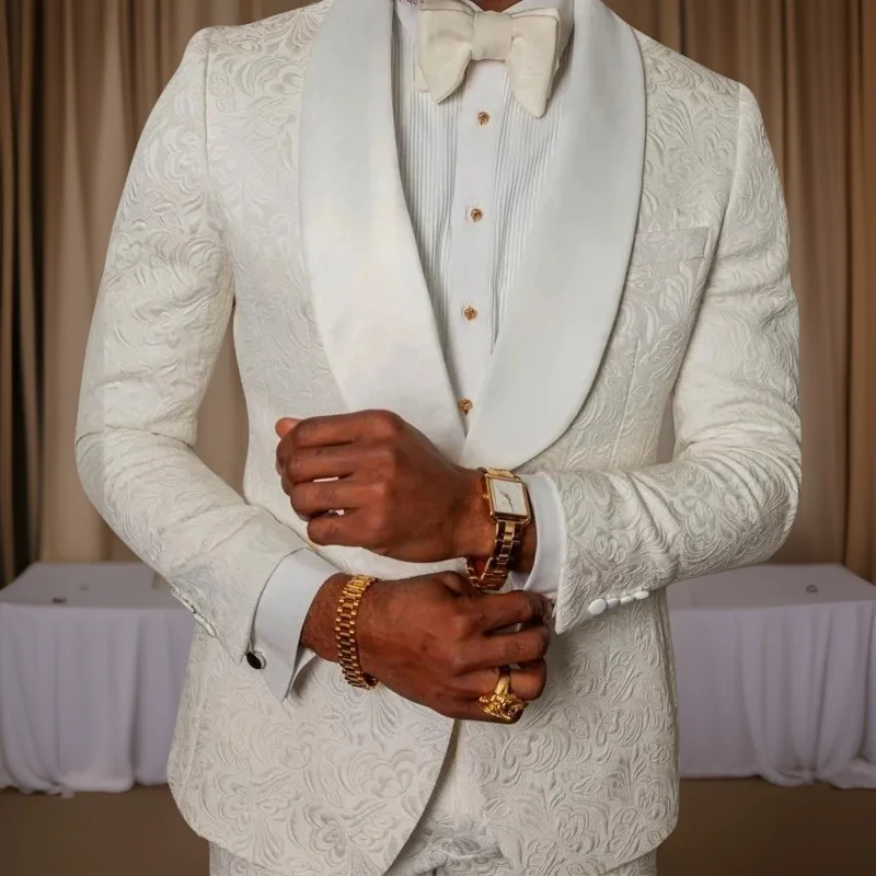 Floral Wedding Suit Jacket for Men 1 Piece Slim Fit Blazer for Groom Tuxedo Male Fashion Jacket Single Piece 2025