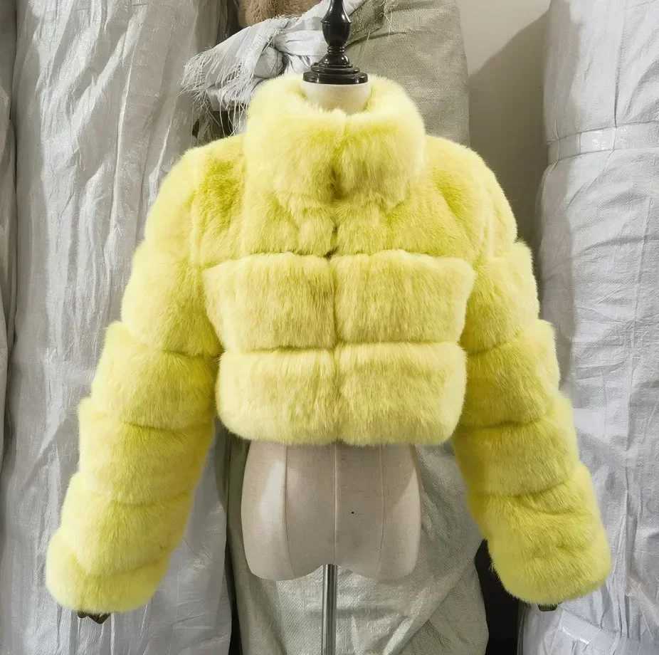 Mink Short Coats Women Winter Top Fashion Faux Fur Coat Elegant Thick Warm Outerwear Fake Fur Woman Zipper Fluffy Jacket L211X241016