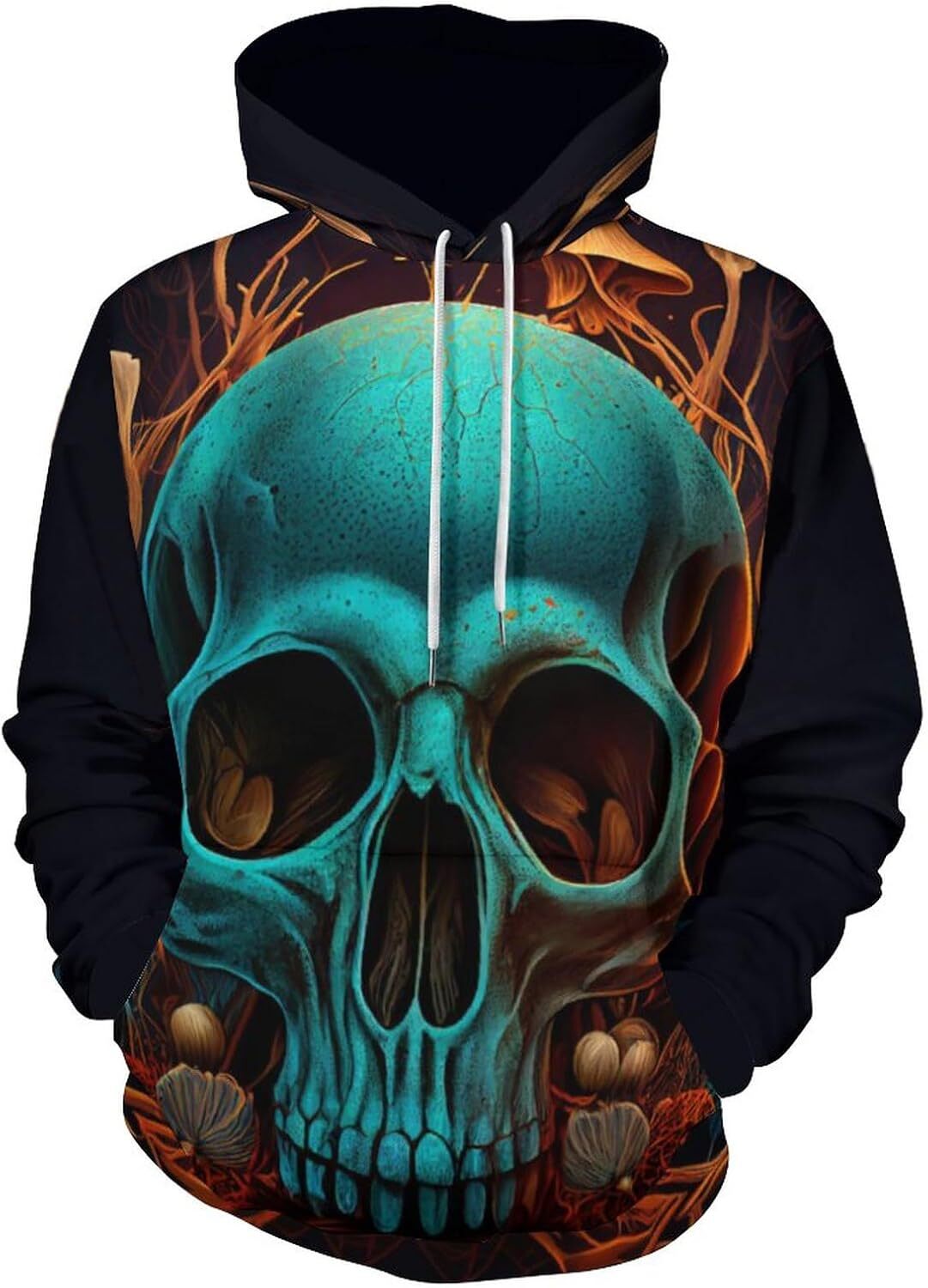 Hoodie for Mens Womens Mens Novelty Color Tie Dyed Skull Hoodie 3D Art Printing Mushroom Skull Pattern Pullover Hoodie Graphic Hoodies sweatshirt Fash