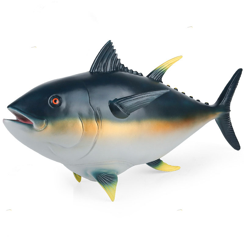 Large Soft Rubber Yellowfin Tuna Toy - Marine Creature Animal Model for Kids
