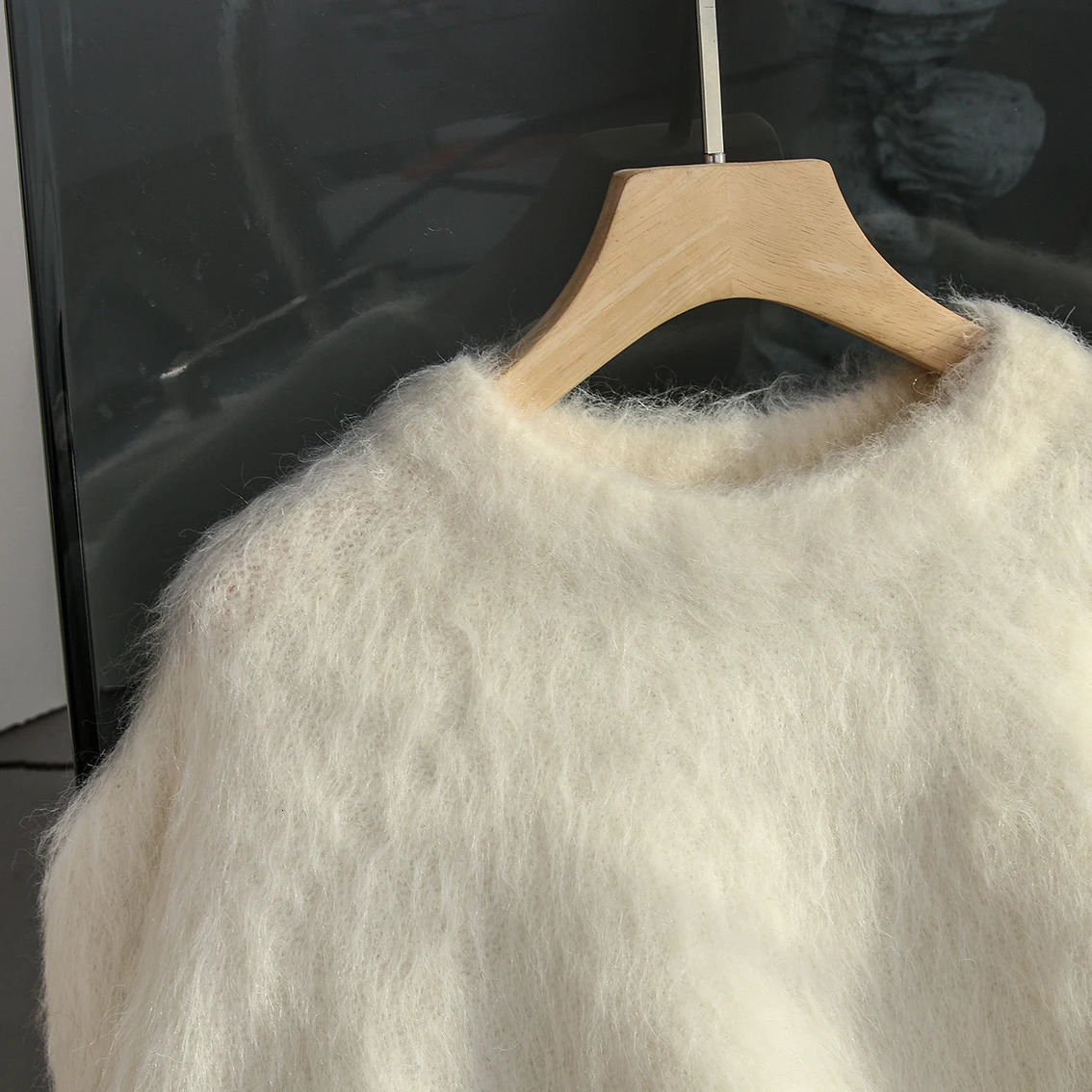 Autumn and Winter Warm Alpaca Slow Pulling Fleece Sweater Solid Knitted Womens 241015