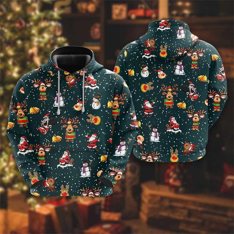 Merry Christmas Mens Hoodie Candy Christmas Hat Graphic Sports Shirt Reindeer Christmas Tree Hoodie Mens Snowman Hoodie Y241016