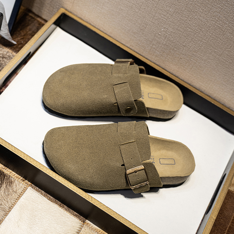 Designer Genuine Leather Flat Sandals Platform Slides Bostons Clogs Flip Flop Summer Slippers for women buckle mens beach sandal outdoor loafers birkin shoes 35-44