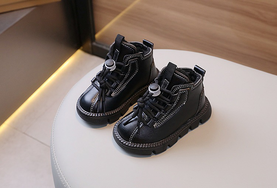 Winter Kids Snow Boots Thick Plush Warm Boys Cotton Shoes Cutefeet Fashion Toddler Leather Boots Waterproof Children Short Boots Sizes 21 - 30