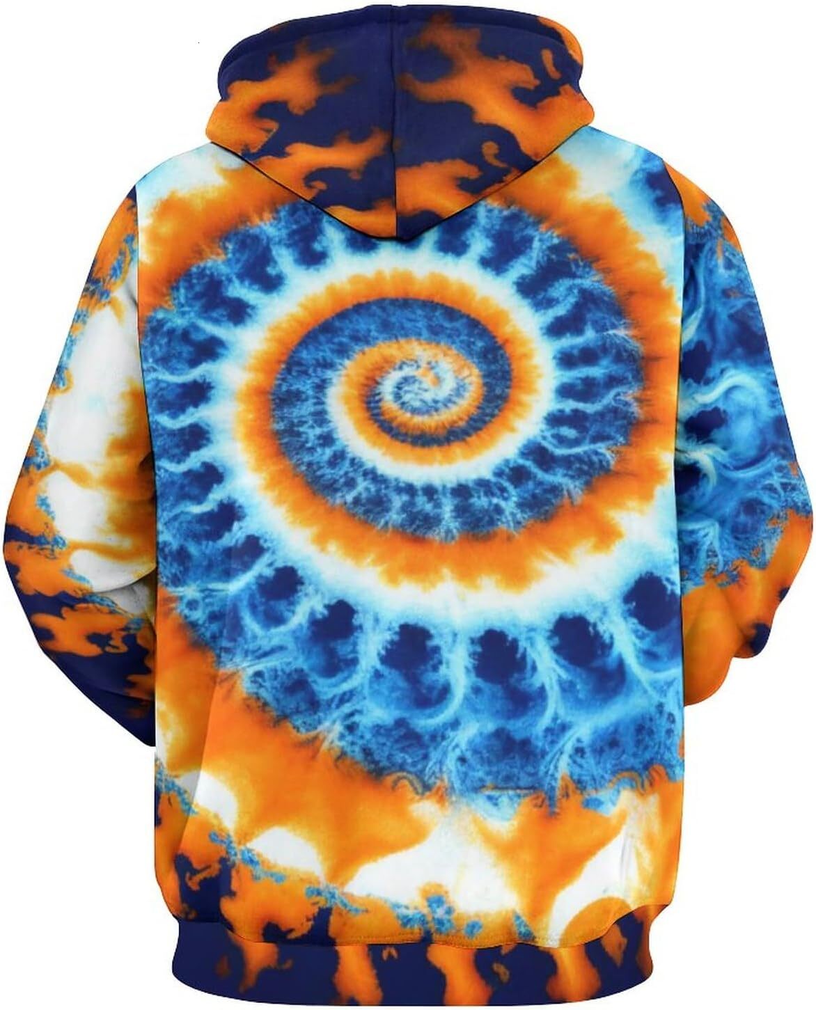Hoodie for Mens Womens Mens Tie Dyed Spiral Hoodie Novel Casual Loose Fitting Long Sleeved Sportswear Pocket Graphic Hoodies sweatshirt Pullover Long 
