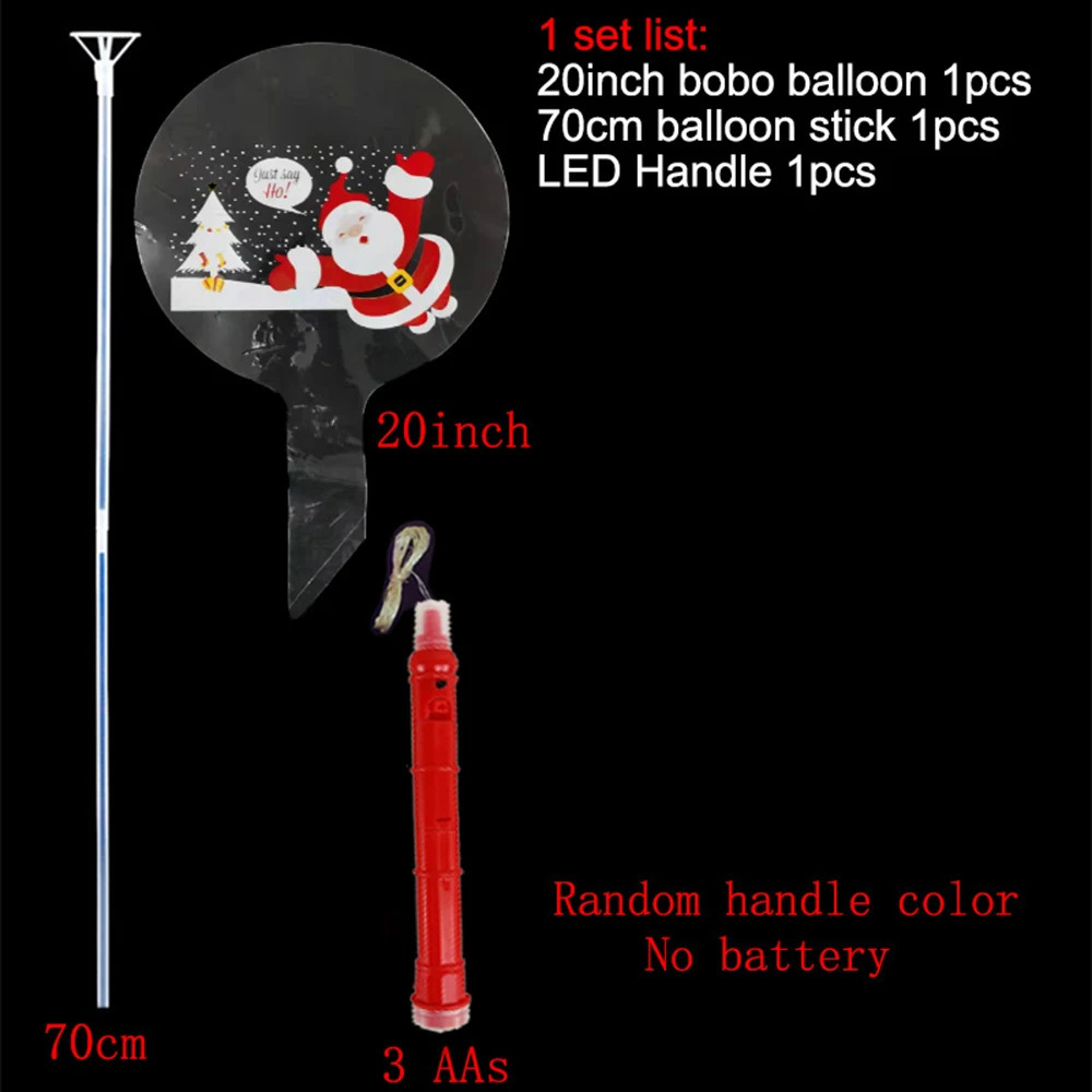 5-30pcs LED Bobo Balloons Santa Claus Transparent LED Light Up Balloons Glow Bubble Balloons Year Christmas Party Decoration 241016