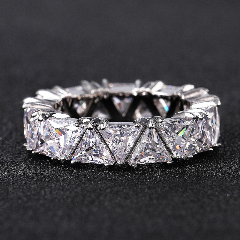 Eternity Band Promise ring 925 Sterling silver Diamond cz Engagement Wedding Rings for women Men Finger Party Jewelry