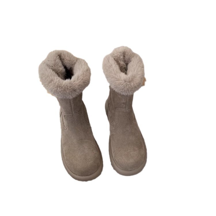 ddmytiger Thick soled plush cotton snow women's shoes 2024 new autumn and winter warm casual short Martin boots ddmythur