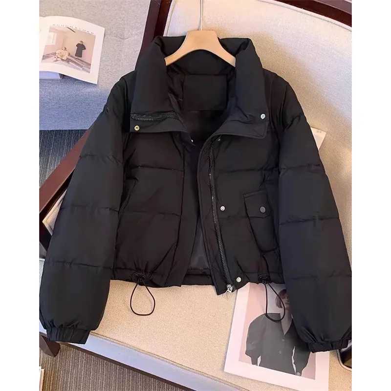 Womens short sLeeved cotton jacket winter new loose fit suitable for European style thick warm bread jacket Parkas M241011