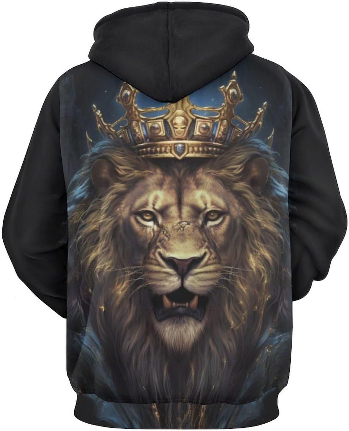 Hoodie for Mens Womens Mens Cartoon Lion Hoodie Gold Crown Lion King Pattern Casual Sweatshirt Hoodie Graphic Hoodies sweatshirt Pullover Long Sleeve