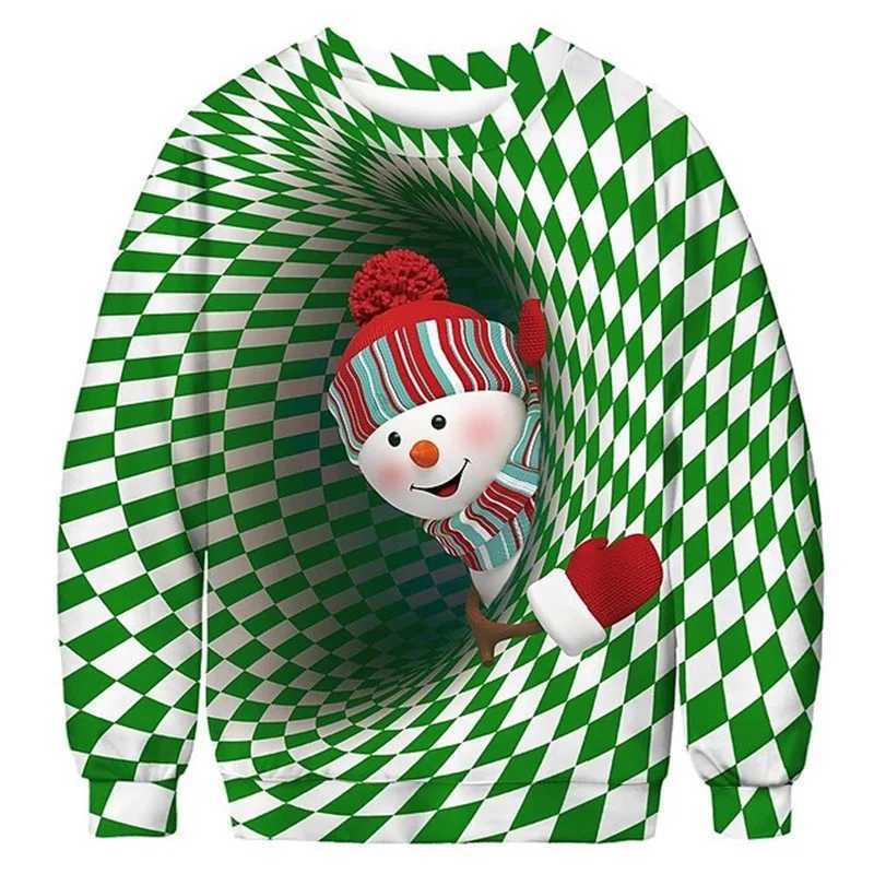 Unisex mens Christmas sweater 3D printed with funny graphics pullover sweater hoodie party oversized sweatshirt Y241016
