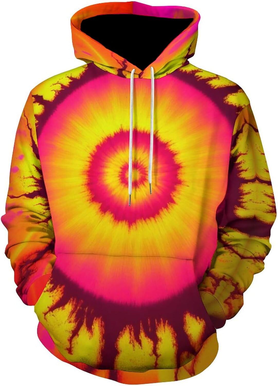 Hoodie for Mens Womens Retro Funny Rainbow Tie Dye Spiral Hoodie 3D Printed Trippy Fashion Trends Pattern Long Sleeve Sweatshirt Hoodie Graphic cool
