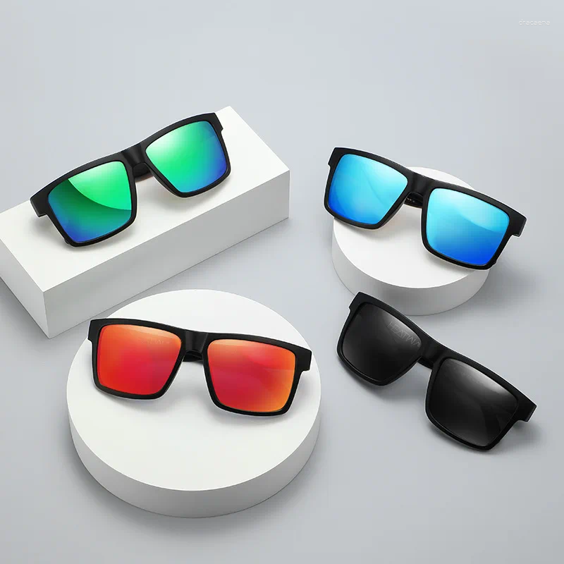 Sunglasses HEAT WAVE HD Polarized For Men Sports Eyewear Mirror Square Sun Glasses Fashion Women Shades UV400 Black Goggles