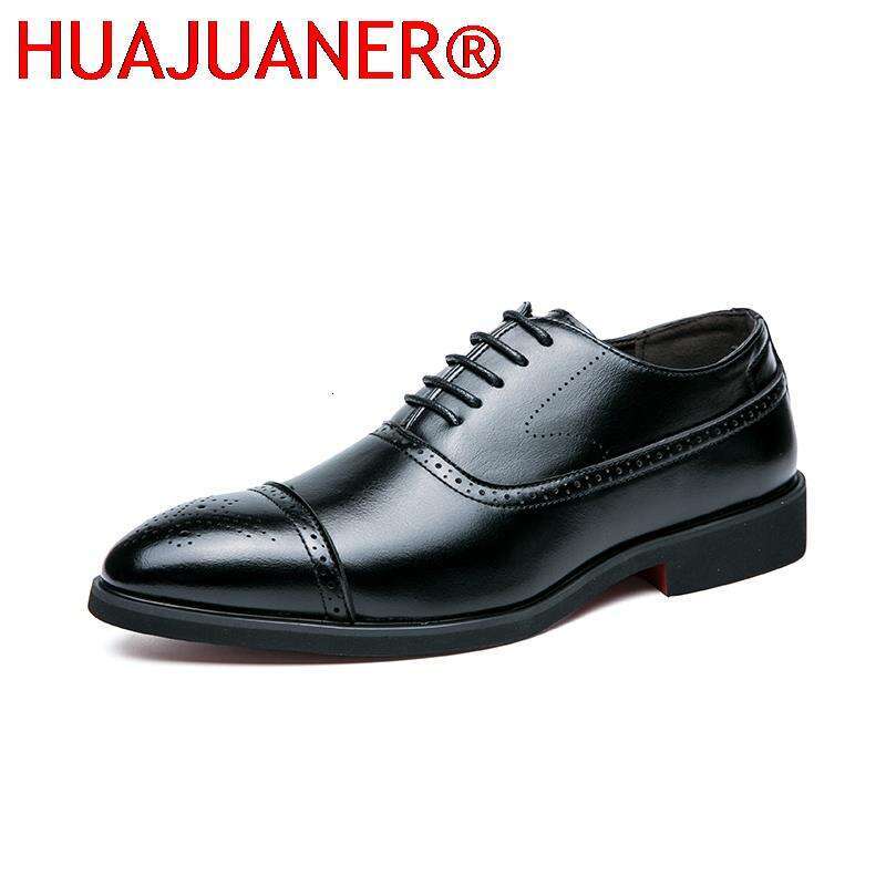 Genuine leather Oxfords Men Red Sole Fashion Business Casual Party Banquet Daily Retro Carved Lace-up Brogue Dress Shoes