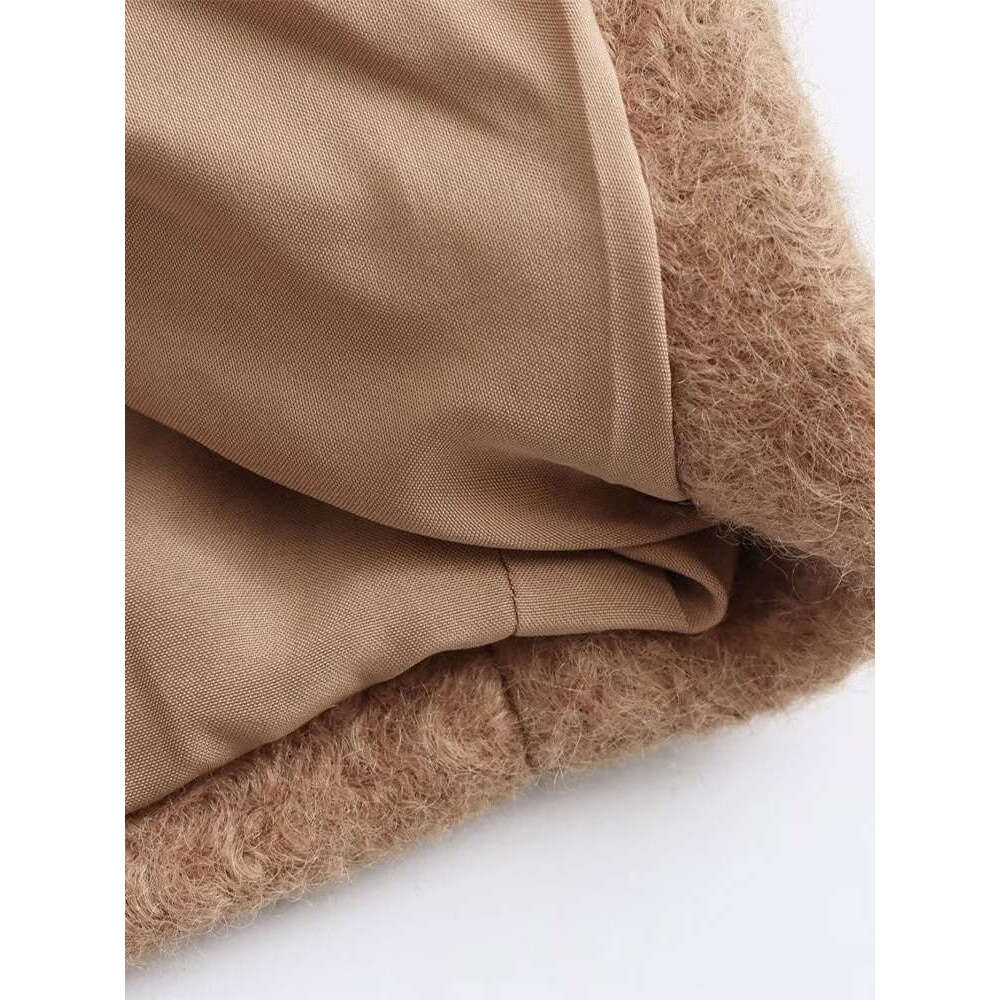 Chinchilia Woolen Coat 2024 Autumn Winter New Fashion Notched Single Breasted Female Overcoat Long Sleeve Casual Lady Outwear