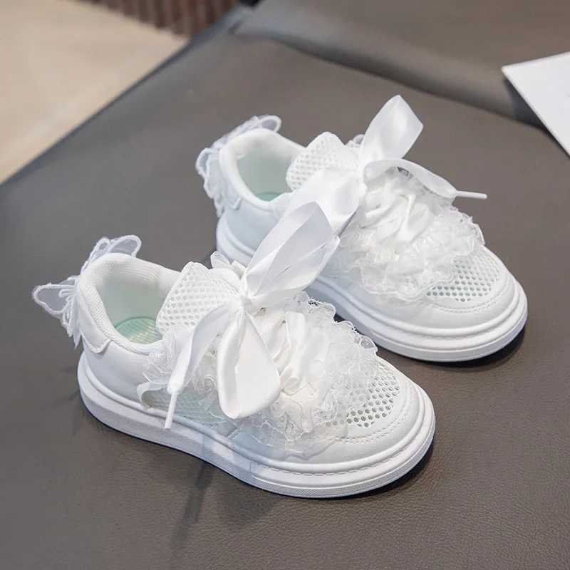 Fashion Casual White Mesh Girls Breathable School Childrens Sports Lace Princess Tennis Shoes M241016 XJ260303