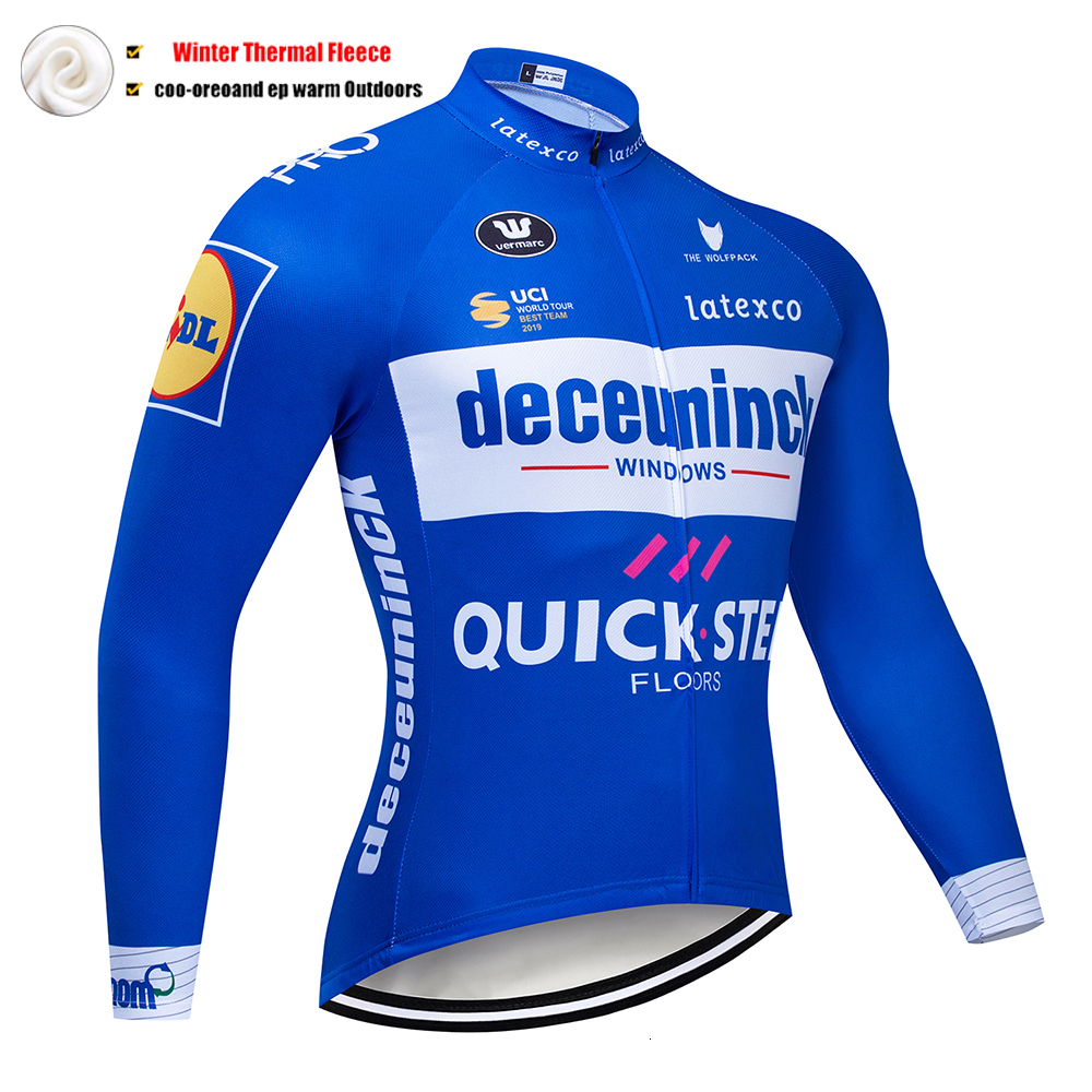 ddmytiger 2024 QUICK STEP Fleece Cycg Jacket Men Winter Bicycle Clothing MTB Long Sleeve Tops Road Bike Jersey Wool Shirts 2+