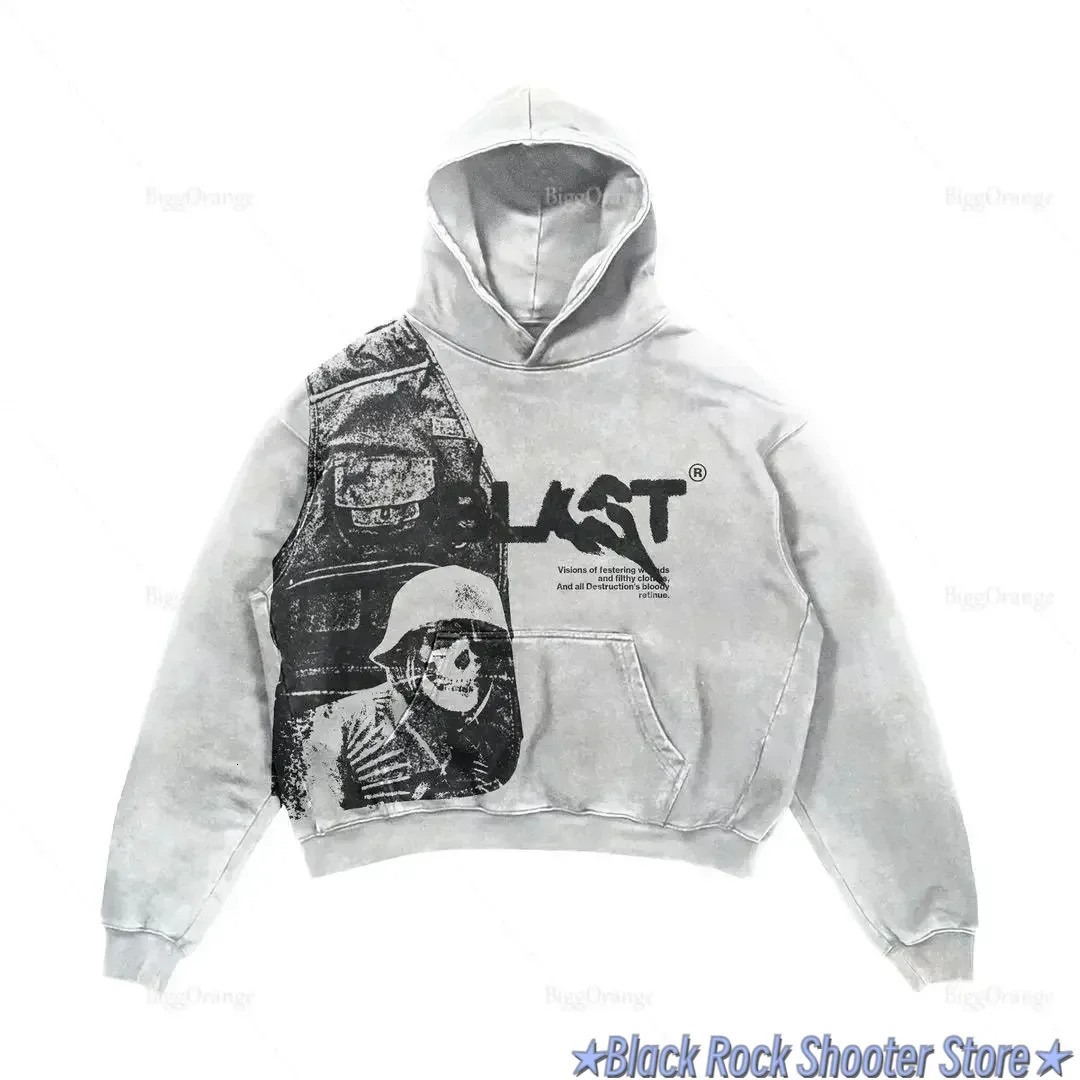 Y2K Hoodie Drop Shopp Coats Streetwear Gothic Casual Alphabet Blast Print Pattern Skull Hoodies Women Harajuku Men Clothing 241016