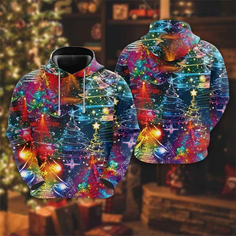 Merry Christmas Mens Hoodie Candy Christmas Hat Graphic Sports Shirt Reindeer Christmas Tree Hoodie Mens Snowman Hoodie Y241016
