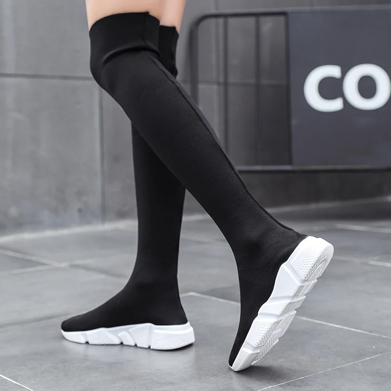 Woman Long Tube Soc Fashion Flat for Basket Winter Boots Female Shoes Women Sneakers 241016 4