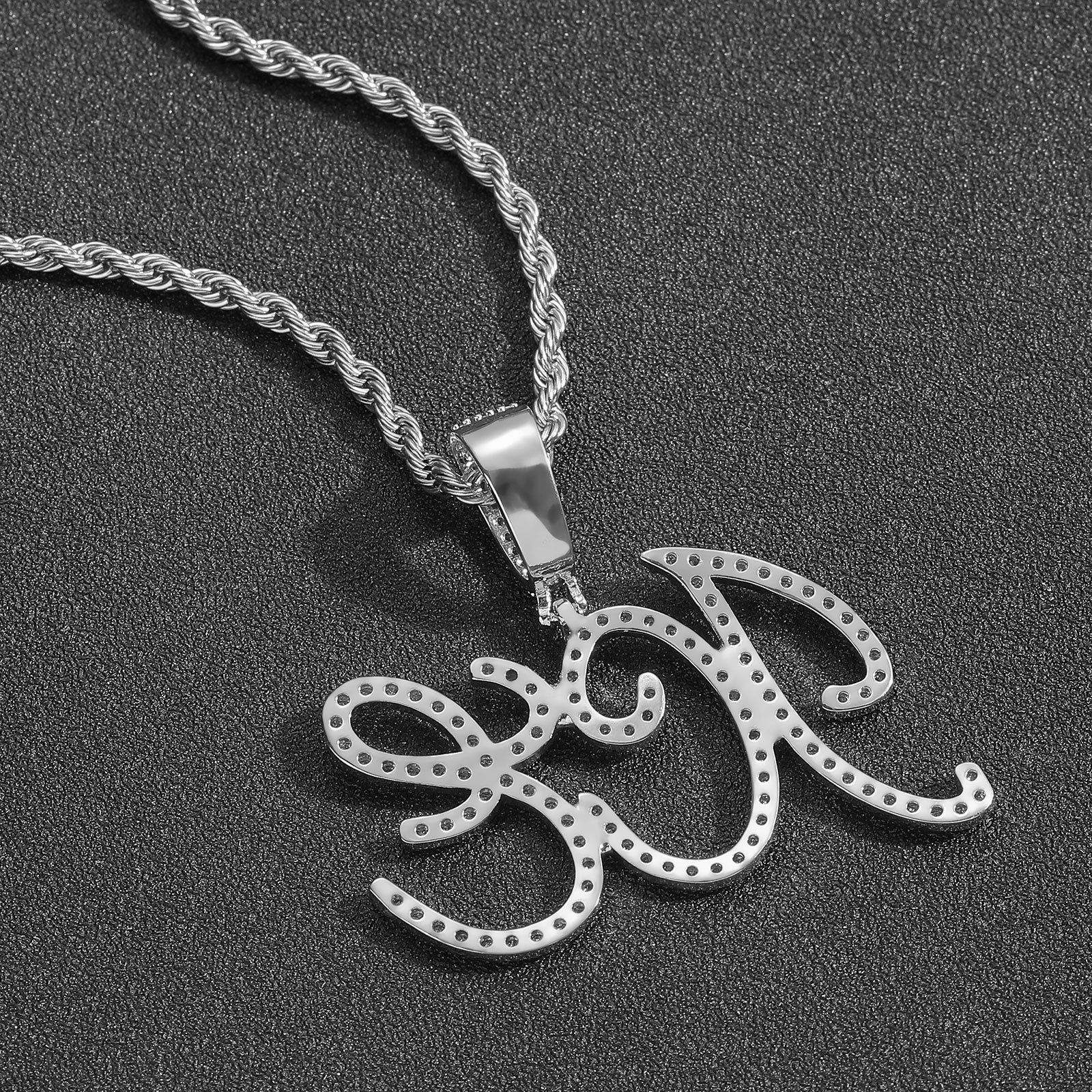 Custom A-Z Letters Name Pendant Necklace 18k Gold Plated Jewelry Women Men Gift