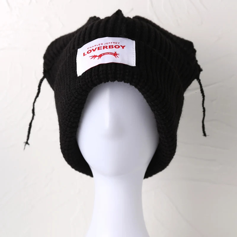 Long fox Ears Knitted Hat Men Women Rabbit Ear Warm Crochet Beanies Kpop Hip Hop Hat Winter Skullies Cap Y2k Christmas Gifty 241016