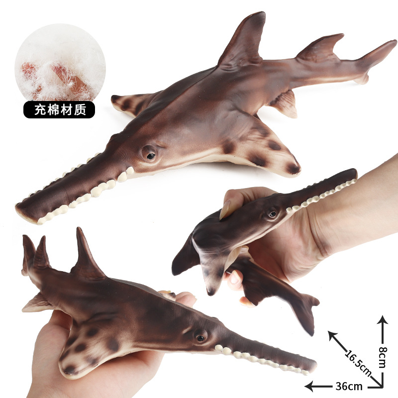 Large Soft Glue Saw Rays - Simulated Marine Creatures for Children's Cognitive Ornaments & Teaching Aids
