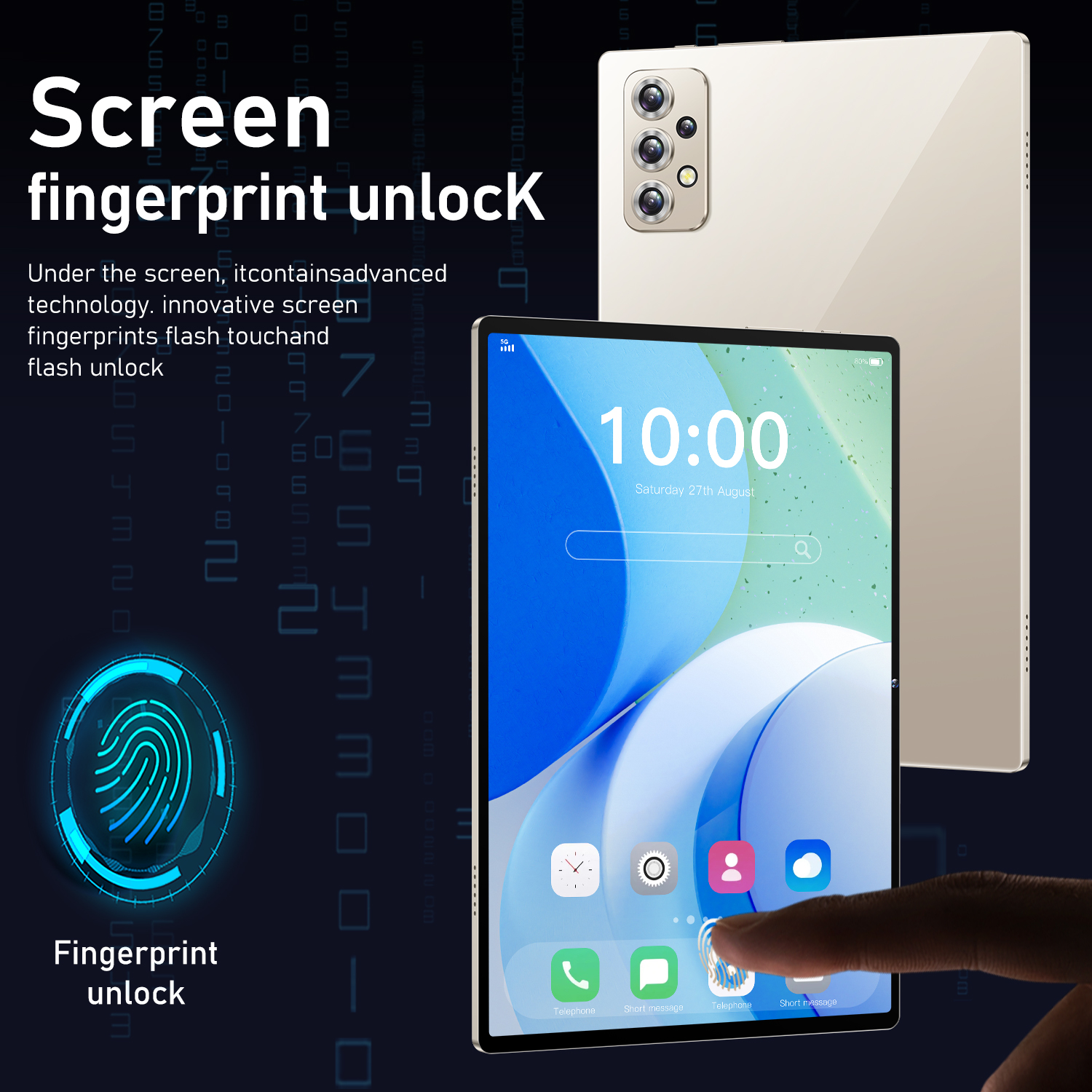S23 10.1-Inch Tablet with Android OS - Dual Cameras & Face ID for Seamless Security