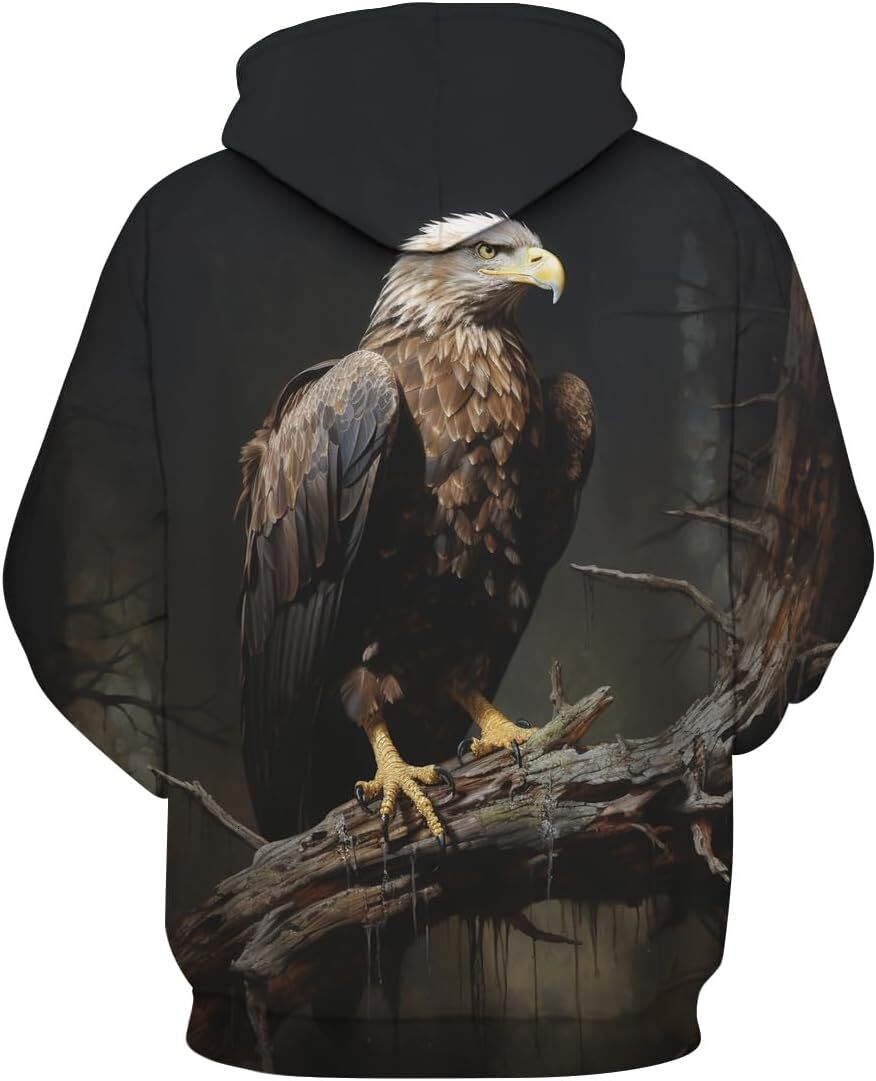 Hoodie for Mens Womens Unisex Novelty Bald Eagle Flag Hoodie 3D Printed Funny Pattern Pullover Hoodies Graphic Hoodies sweatshirt Fashion Trends hands