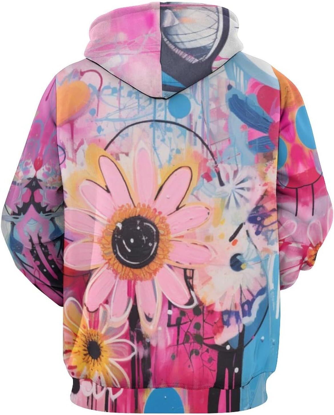Hoodie for Mens Womens Unisex Novelty Pink Flower Hoodie 3D Printed Art Pattern Casual Sweatshirt Hooded Pocket Graphic Hoodies sweatshirt Pullover Lo